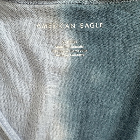 American Eagle Outfitters White and Blue Tiered Tank Top - Picture 2 of 5